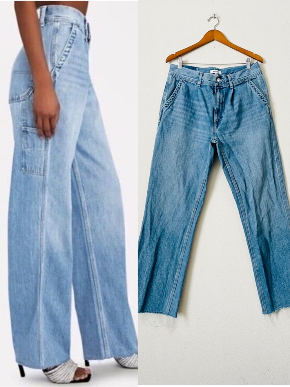 Redone SIZE 29 Utility loose oversized wide leg jeans in Vintage Fade
